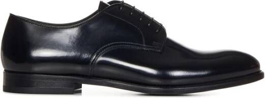 Doucal's Zwarte Leren Veterschoenen Black Heren