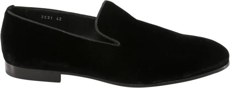 Doucal's Zwarte Patentleren Loafers Ss23 Black Heren