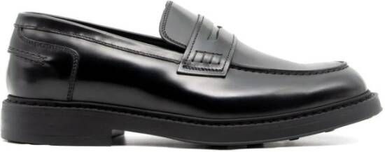 Doucal's Zwarte Penny Loafer Italiaanse Leren Schoenen