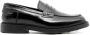 Doucal's Zwarte Penny Loafer Italiaanse Leren Schoenen - Thumbnail 1