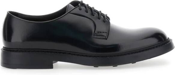 Doucal's Heren leren Derby veterschoen | zwart Black Heren