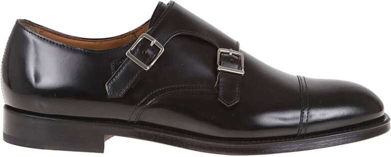 Doucal's Zwarte Schoenen met Dubbele Gesp en Cap Toe Black Heren