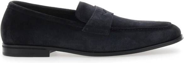 Doucal's Heren suède loafer | blauw Blue Heren