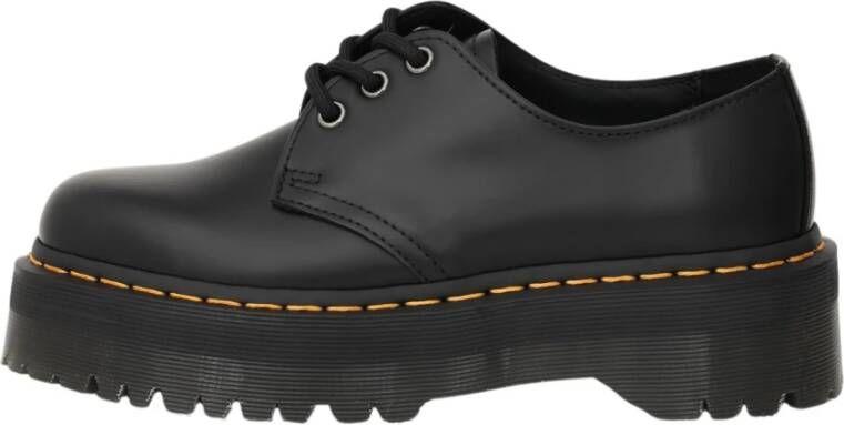 Dr. Martens 1461 Quad Polished Smooth Leren Platform Schoenen Black