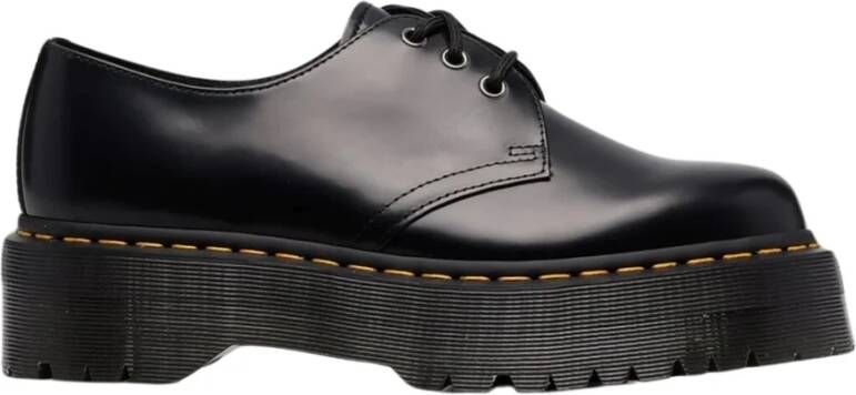 Dr. Martens 1461 Quad Polished Smooth Leren Platform Schoenen Black