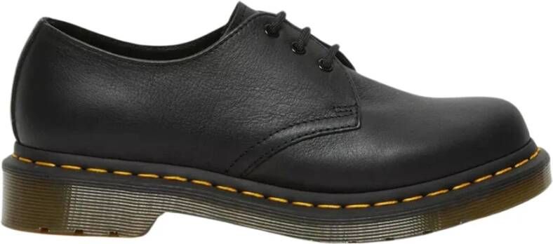 Dr. Martens Iconische 1461 platte schoenen in zacht Virginia leer Black Dames