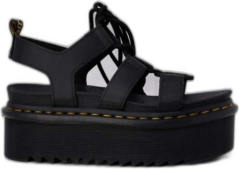 Dr. Martens Athena Leren Sandalen Lente Zomer Collectie Black Dames