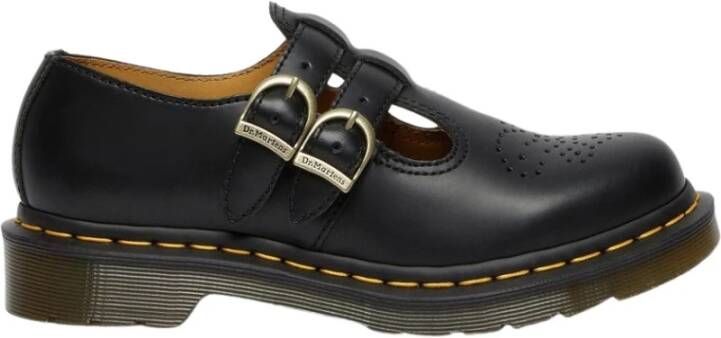 Dr. Martens Stijlvolle platte schoenen met versierde neus Black Dames