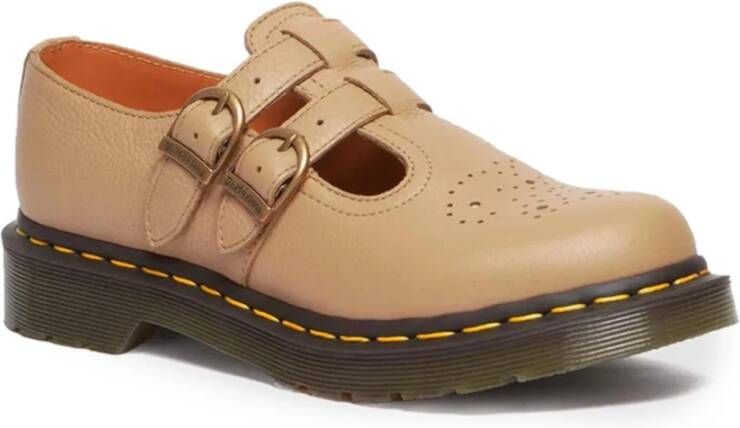 Dr. Martens Beige Leren Instappers met Gesp Beige Dames