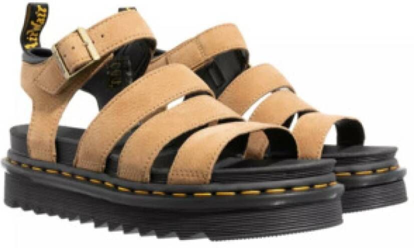 Dr martens Dr. Martens Blaire savannah tan Beige Nubuck Platte sandalen Dames - Foto 5