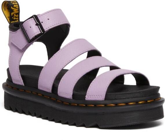 Dr. Martens Lila Sandaal van Tumbled Leer met Verstelbare Band Purple Dames