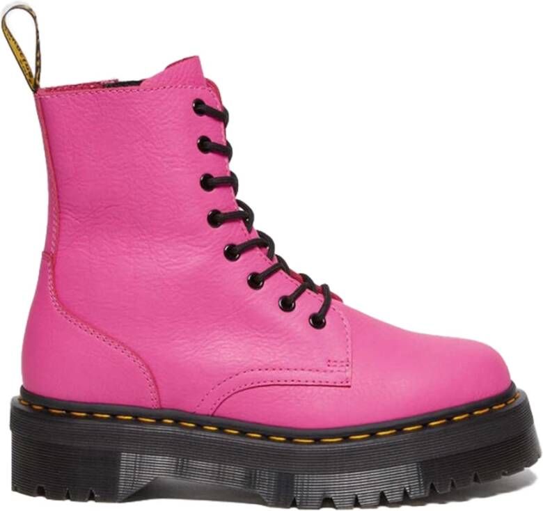 Dr. Martens Roze Leren Platform Laarzen Pink Dames