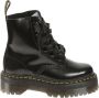 Dr. Martens Zwarte Leren Platformlaars met Decoratieve Stiksels Black Dames - Thumbnail 1