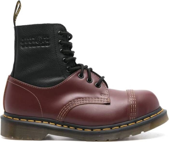 Dr. Martens Bordeaux Zwarte Leren Veterschoenen Red Dames