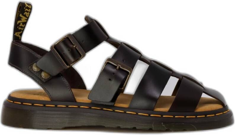 Dr. Martens Brando Leren Sandalen Lente Zomer Collectie Brown Heren