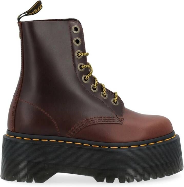 Dr. Martens Bruin Leren Anfibio Pascal Max Laarzen Brown Dames