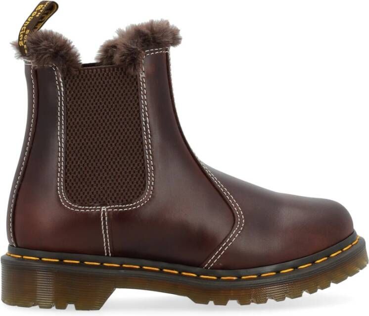 Dr. Martens Bruine Leren Beatles Laars Brown Dames