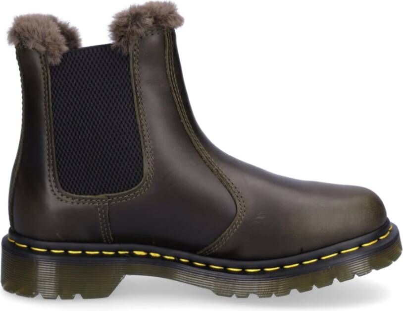 Dr. Martens Bruine leren Orleans laarzen met nepbont