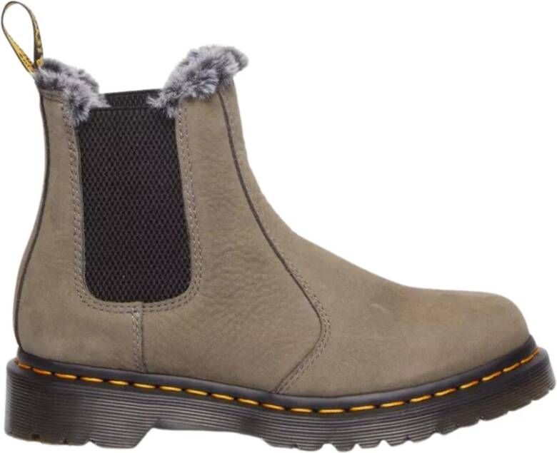 Dr. Martens Chelsea Boots met Faux Fur Voering Grijs Gray Dames