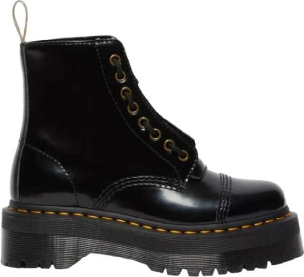 Dr. Martens Vegan Enkellaarzen met Glanzende Afwerking Black Dames