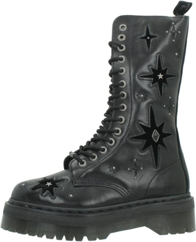Dr. Martens 14-Eye Leren & Fluwelen Veterlaarzen