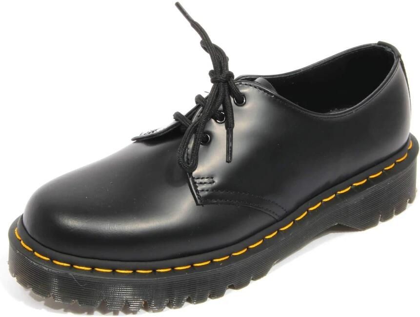 Dr. Martens 1461 Quad Smooth Leather Platform Schoenen Zwart Gepolijst Glad Black - Foto 5
