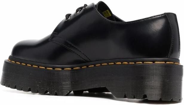 Dr. Martens 1461 Quad Polished Smooth Leren Platform Schoenen Black - Foto 4