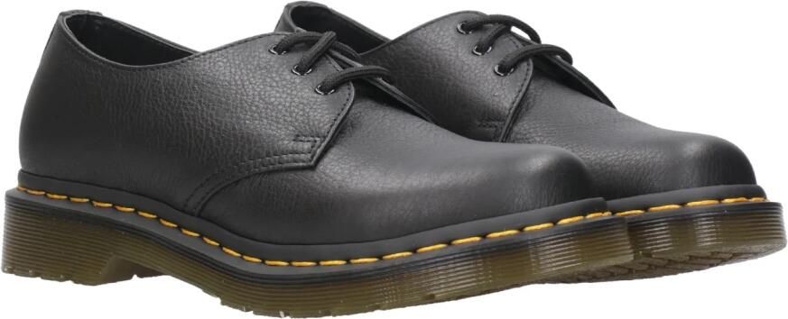 Dr. Martens Iconische 1461 platte schoenen in zacht Virginia leer Black Dames