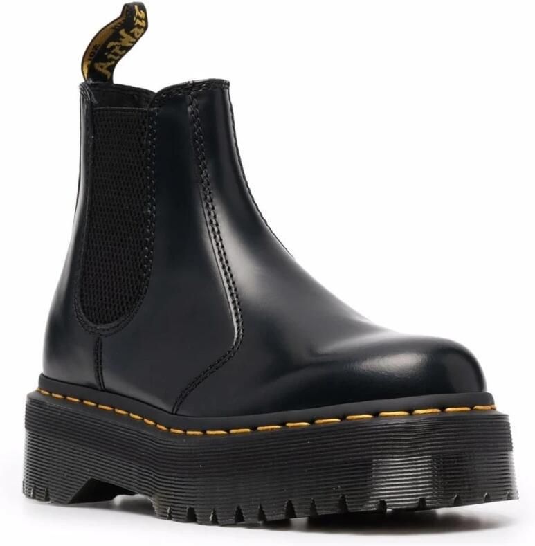 Dr. Martens Klassieke Chelsea-laarzen van glad leer met gele stiksels en AirWair-logo Black - Foto 12