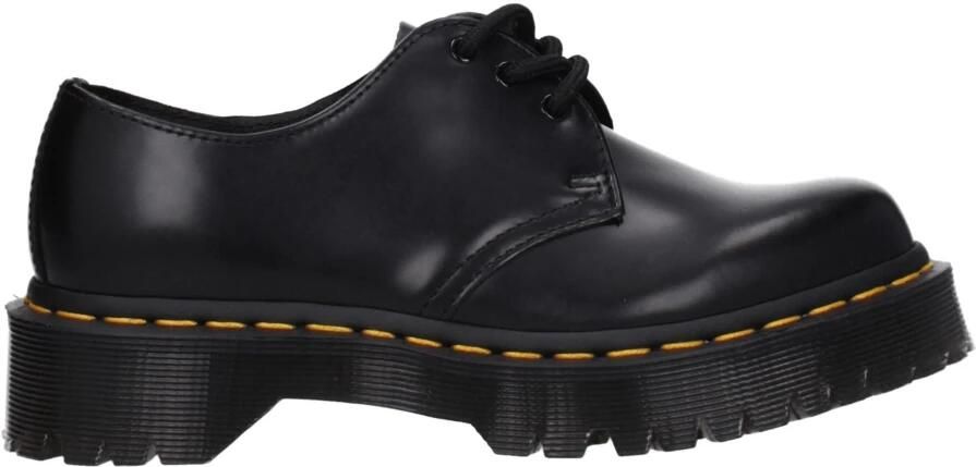 Dr. Martens 1461 Quad Smooth Leather Platform Schoenen Zwart Gepolijst Glad Black - Foto 1
