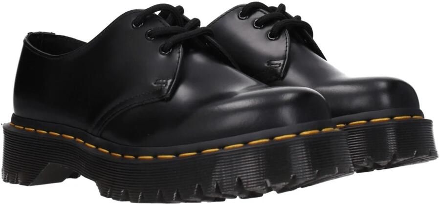 Dr. Martens 1461 Quad Smooth Leather Platform Schoenen Zwart Gepolijst Glad Black - Foto 8