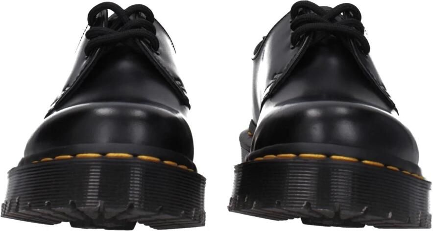 Dr. Martens 1461 Quad Smooth Leather Platform Schoenen Zwart Gepolijst Glad Black - Foto 6