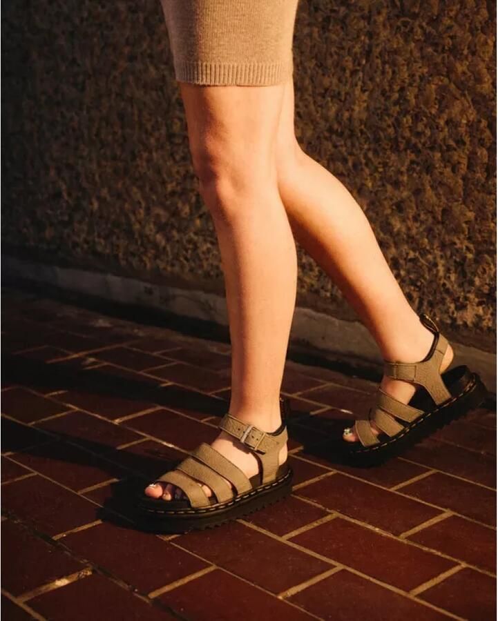 Dr. Martens Sandalen met sleehak Blaire Muted Olive Tumbled Nubuck - Foto 2