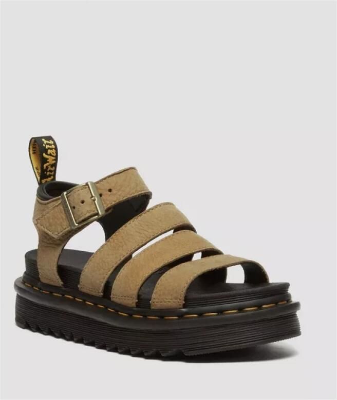 Dr. Martens Sandalen met sleehak Blaire Muted Olive Tumbled Nubuck - Foto 6
