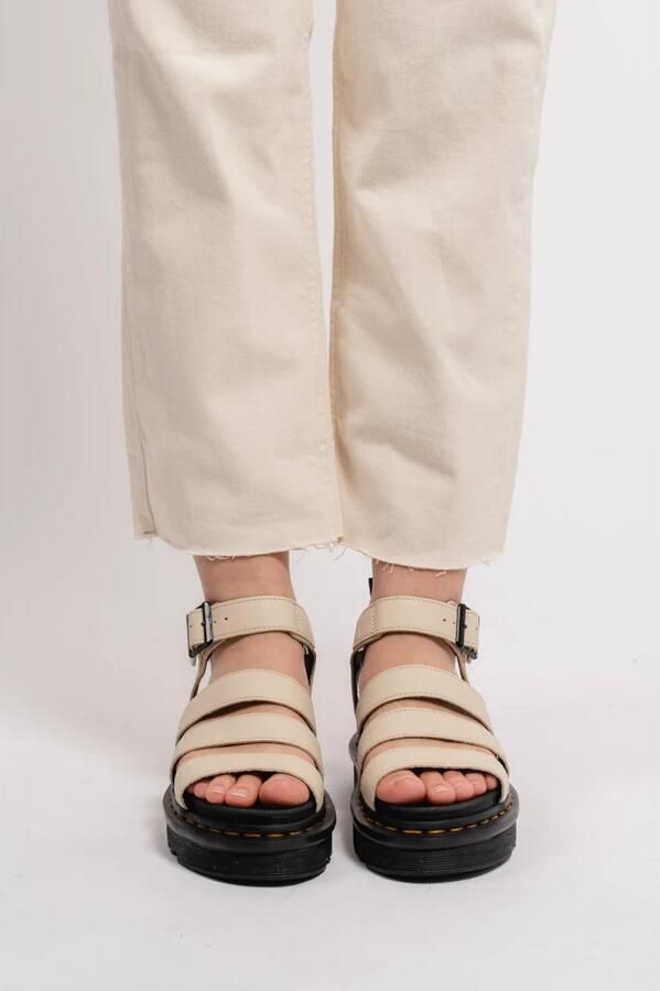 Dr. Martens Beige Sandaal van Textuurleer met Verstelbare Enkelband Beige Dames - Foto 10