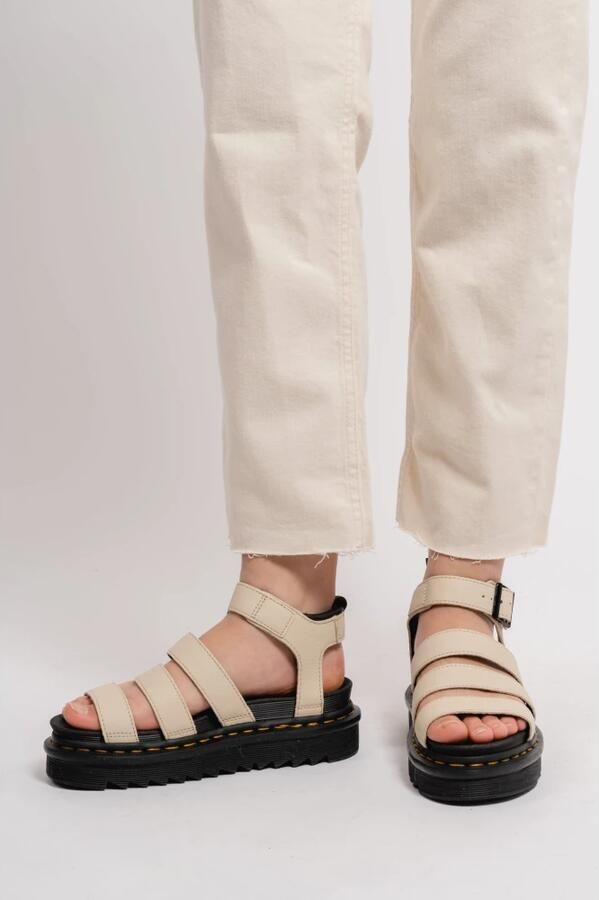 Dr. Martens Beige Sandaal van Textuurleer met Verstelbare Enkelband Beige Dames - Foto 11
