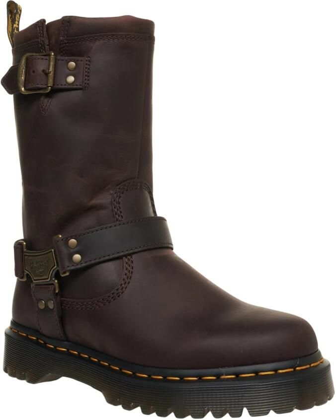 Dr. Martens Bruine Enkellaarzen met Gesp Sluitingen