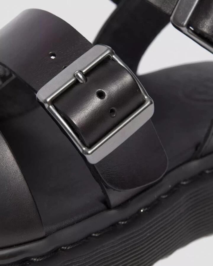Dr. Martens Zwarte Leren Platte Sandalen Gryphon Brando Black Dames - Foto 2