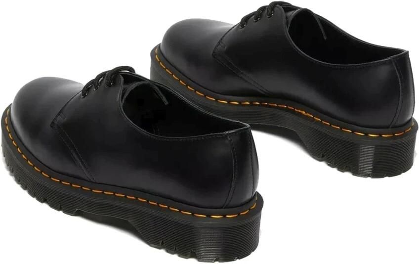 Dr. Martens 1461 Quad Smooth Leather Platform Schoenen Zwart Gepolijst Glad Black Dames - Foto 4