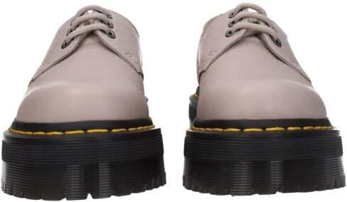 Dr. Martens Grijze Leren Veterschoenen met Middelhoge Hakken