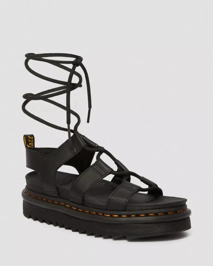 Dr. Martens Minimalistische leren sandalen met unieke veters en lichtgewicht EVA-zool Zwart Dames - Foto 4