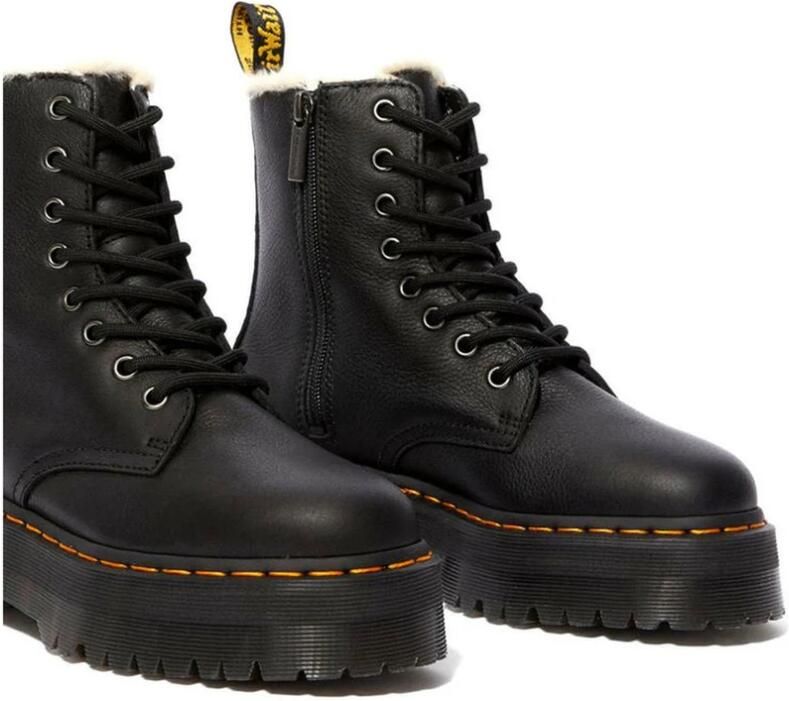 Dr. Martens 1490 BLACK VIRGINIA Hoge sneakersVeterlaarzenHoge sneakersVeterboots s veterschoenen s sneakersVrije tijd half-hoogHalf-hoge schoenen veterschoen sneakers Zwart - Foto 3
