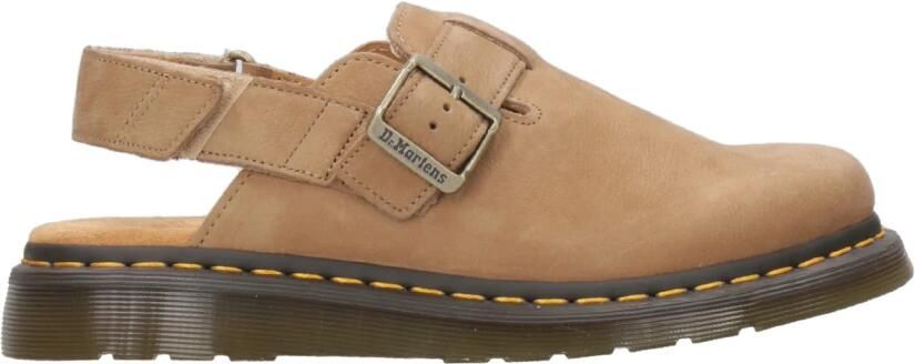 Dr. Martens Patchwork Leren Sandalen met Riptape Straps Beige