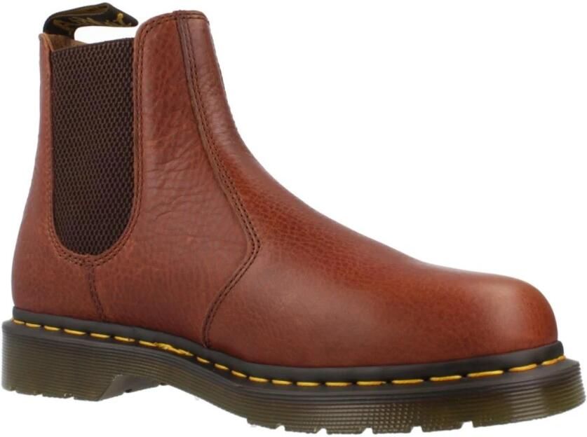 Dr. Martens Bruine Leren Chelsea Laarzen met Tech Stof Brown