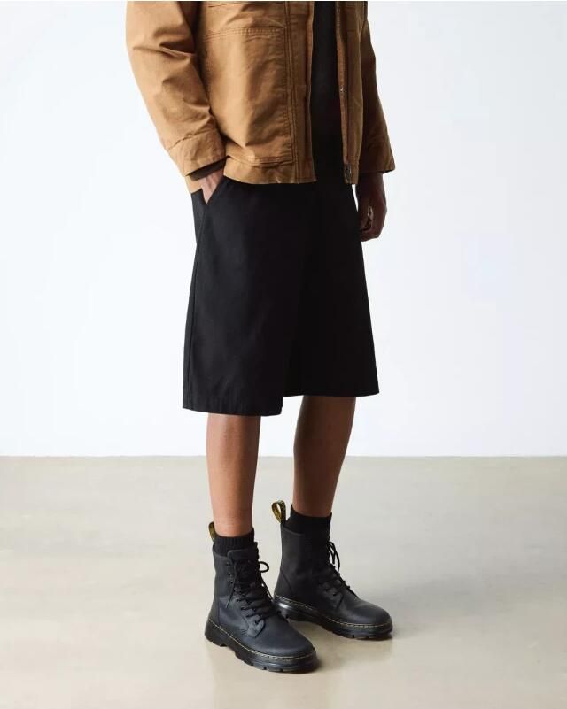 Dr. Martens COMBS LEATHER BLACK WYOMING sneakers veterschoenVrije tijd half-hoog Zwart - Foto 6