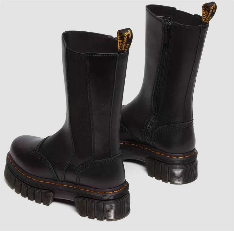 Dr. Martens Zwarte Leren Laarzen met Elastische Inzetstukken Black Dames - Foto 3