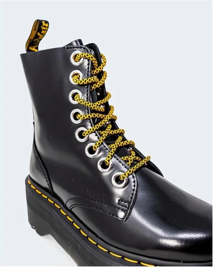 Dr. Martens Zwarte leren gevechtslaars met ritszak en 6 cm platform Black Dames - Foto 6