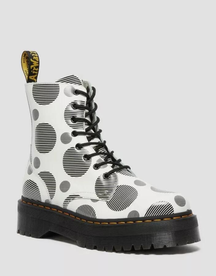 Dr Martens Jadon Polka Dot Smooth Leather Platform Boots