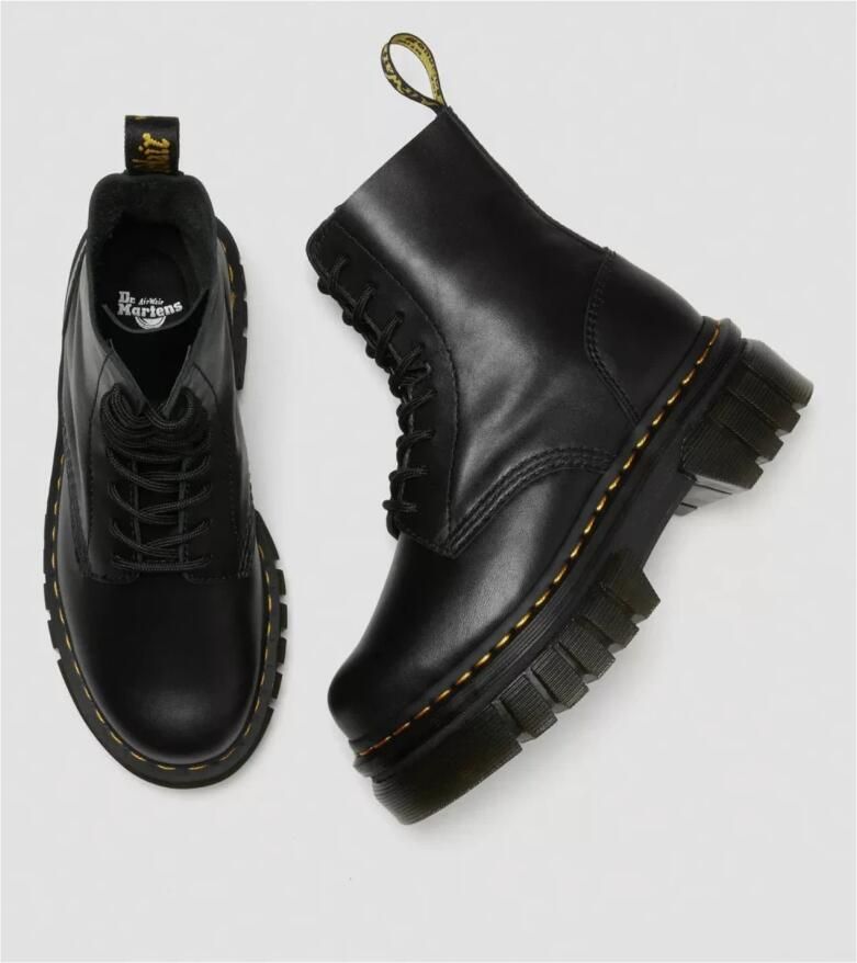 Dr. Martens 1461 Quad Smooth Leather Platform Schoenen Zwart Gepolijst Glad Black Dames - Foto 5