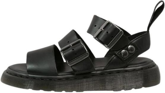 Dr. Martens Zwarte Leren Platte Sandalen Gryphon Brando Black Dames - Foto 13